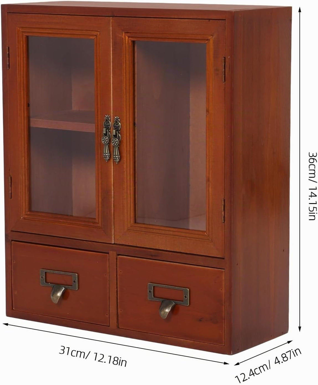 LIFKOME Vintage Holz Wandschrank Mit Doppeltüren Mini Aufbewahrungsschrank Für Küche Und Badezimmer