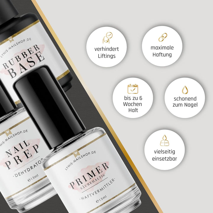 Primer HAFTUNGS-Set für FEUCHTE Nägel für wenige Liftings mit Primer, Dehydrator & Perfect Flex für