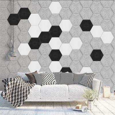 Hexagon Akustikplatten, Schalldämmung Wand, 12 Stück, Hohe Dichte Akustikpaneele für Decken-/Tür-/Wa