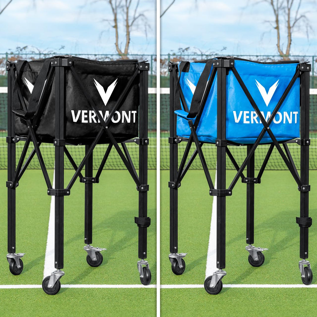 FORZA Vermont Pro rollender Tennisballkorb – tragbar und effiziente Aufbewahrung [150 Ballkapazität]