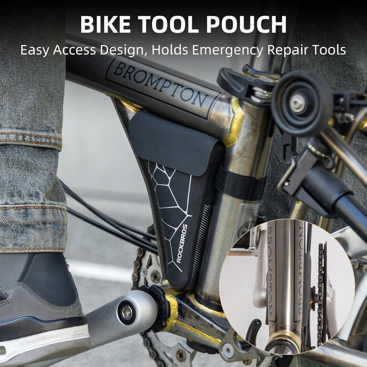 ROCKBROS Triangle Fahrrad Werkzeugtasche für Brompton Fahrrad Dreiecktasche wasserdichte Rahmentasch