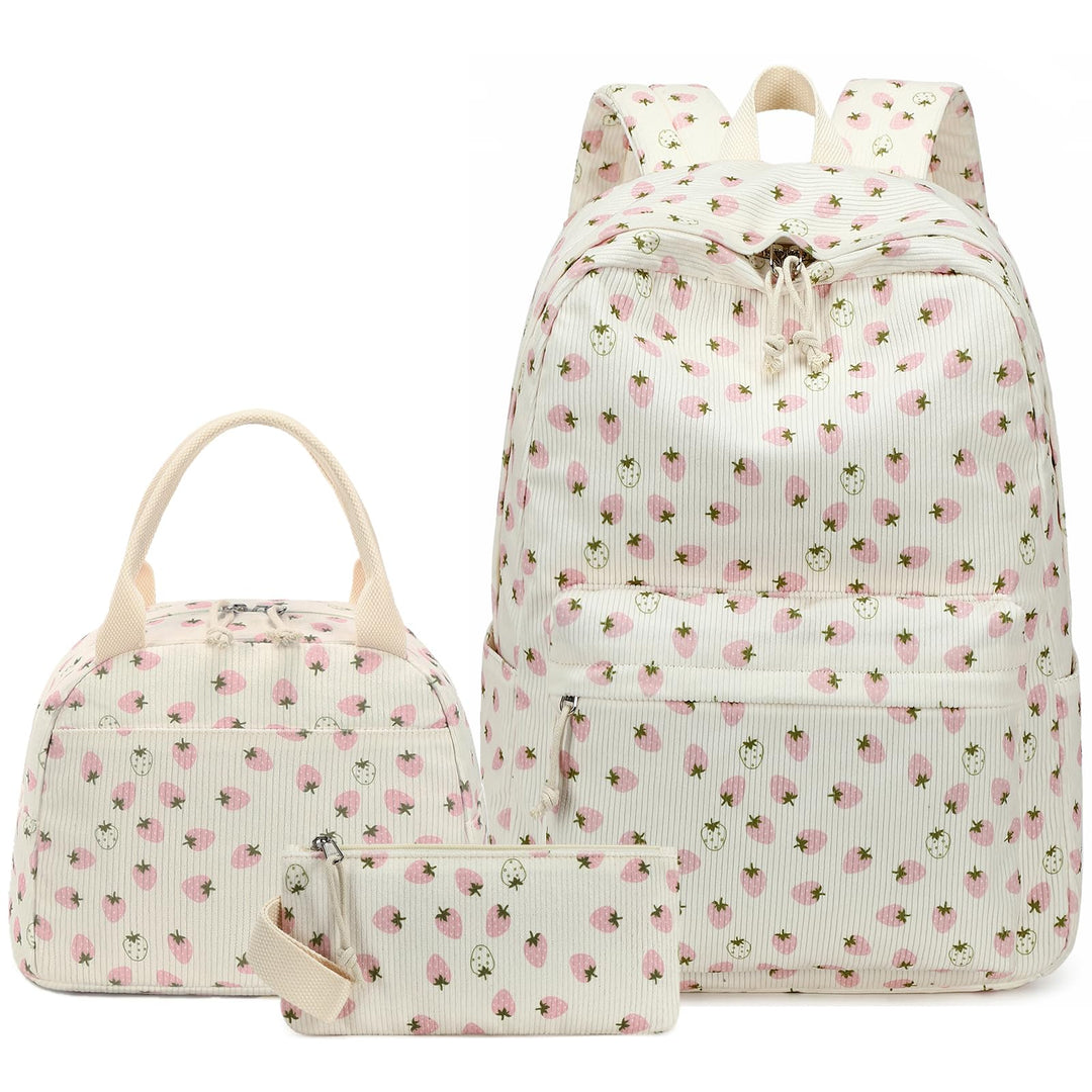 LOIDOU Rucksack für Teenager Mädchen Bookbags Kinderrucksack Kinder Schulrucksack mit Lunchpaket Fed