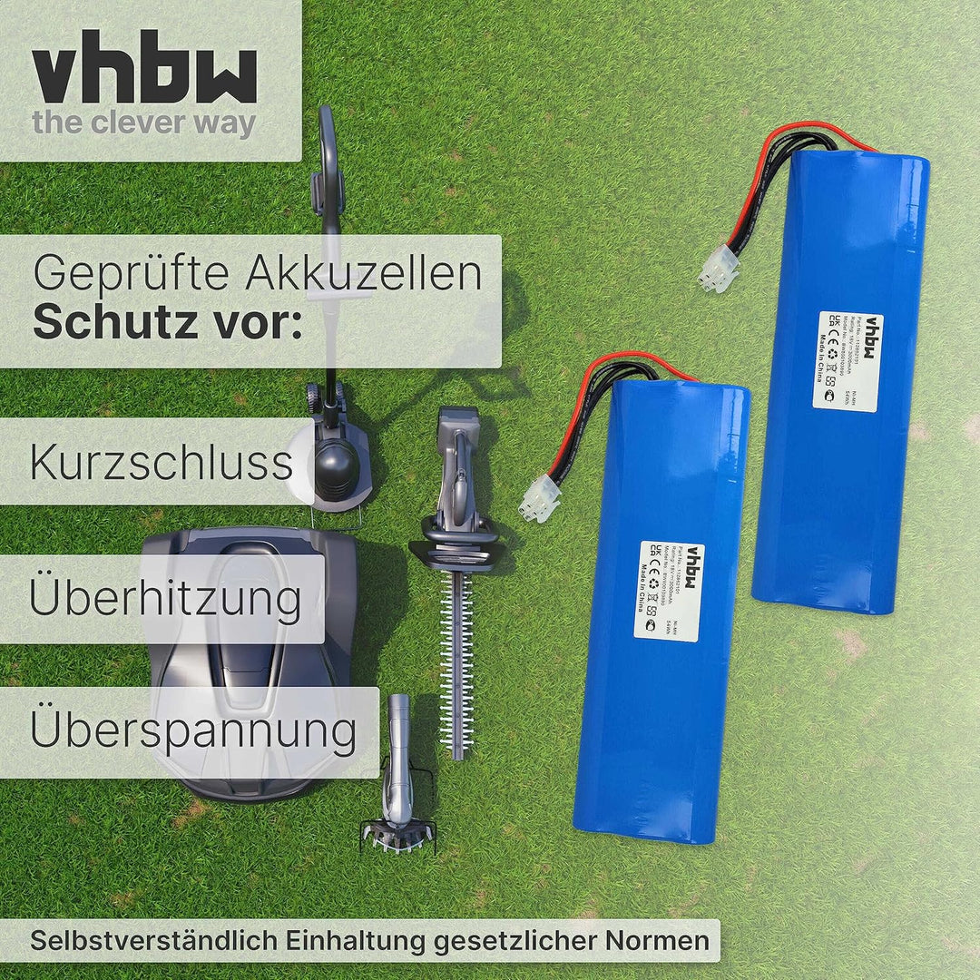 vhbw 2X Akku kompatibel mit Husqvarna Automower 220AC, G2 2004-2006, 230ACX, Solar Hybrid, 210C, 260