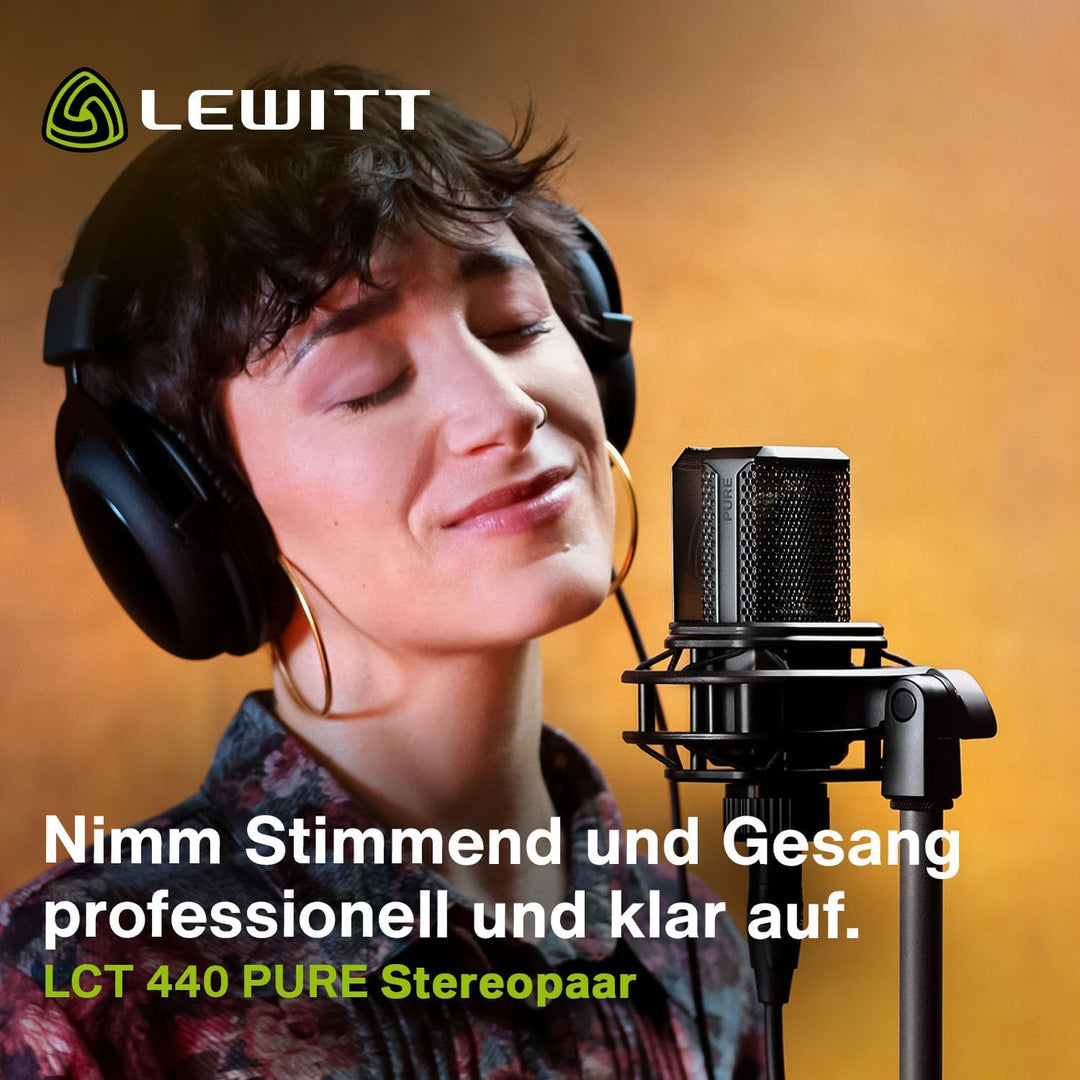 Lewitt LCT 440 Pure Stereopaar XLR Studio Kondensator Mikrofon für Stereo Recording, Drums, Gitarre,