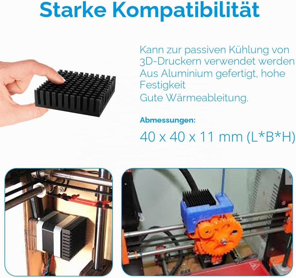 GeeekPi 102 PCS (12 Verschiedene Grössen) Kühlkörper Kit mit leitfähigem Klebeband, Aluminium Kühlkö