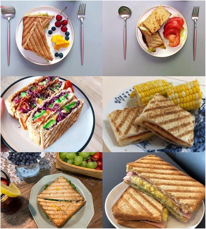 Natudeco Sandwichpfanne, antihaftbeschichtetes, doppelseitiges Braten, tragbarer Dual-Sandwich-Panin