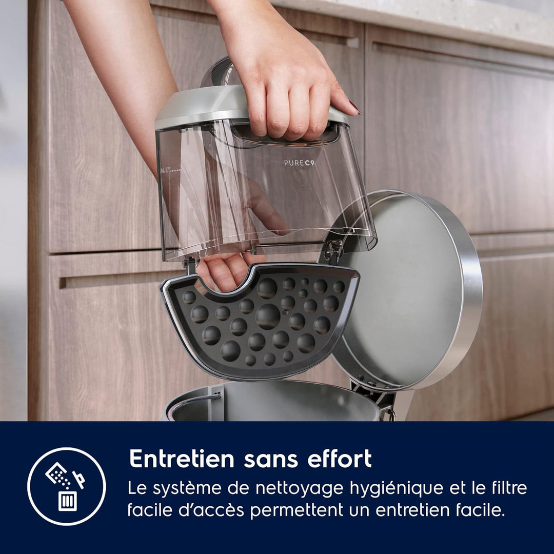 Electrolux PC91-4MG Pure C9 beutelloser Staubsauger, 700 W, 16 Liter, 72 Dezibel, Stahl, Mineralgrau