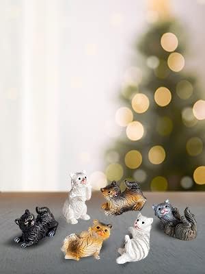 MaMeMi Krippentiere Katzenset mit 6 Katzen/Kätzchen [Grösse ca 3 cm] Krippenzubehör, Krippenbedarf/Z