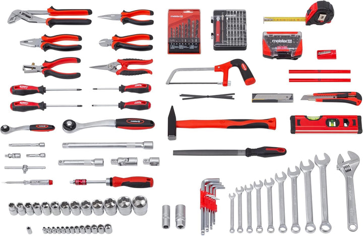 Meister Werkzeugkoffer 161-teilig - Stabiler Alu-Koffer -Set - Für Haushalt, Garage & Werkstatt/Prof