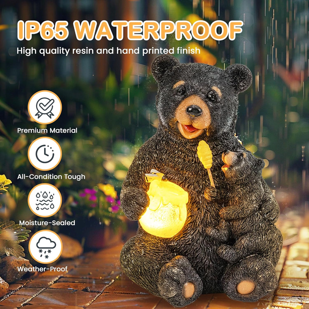 GIGALUMI Solar Garten Statuen Liebender Bär Figur Lichter für draussen, Hof, Garten Dekor Einzigarti