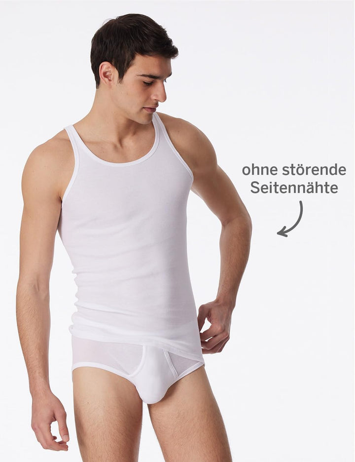 Schiesser Herren 2 PACK Unterhemd - Original Feinripp 4/ S Schwarz_005121, 4/ S Schwarz_005121