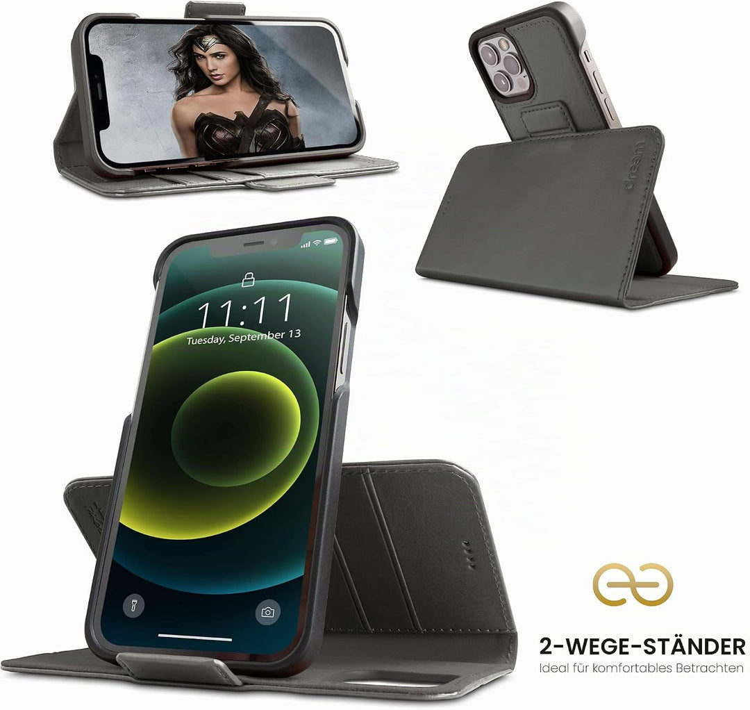 Dreem Fibonacci 2in1 Handyhülle Flipcase für iPhone 12 &amp; 12 Pro | Magnetisches iPhone Case | TPU Etu