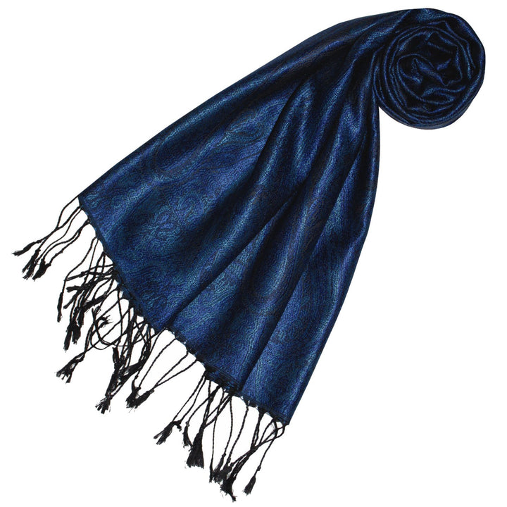 Lorenzo Cana - Seidenschal Damen Schal 100% Seide jacquard gewebt harmonische Farben mit Fransen 35