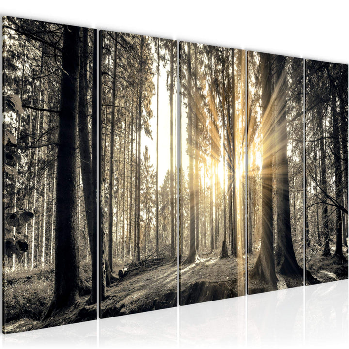 Runa Art Bild Wald Landschaft Wandbilder auf Vlies Leinwand 5 Teilig Wanddekoration Schlafzimmer Woh