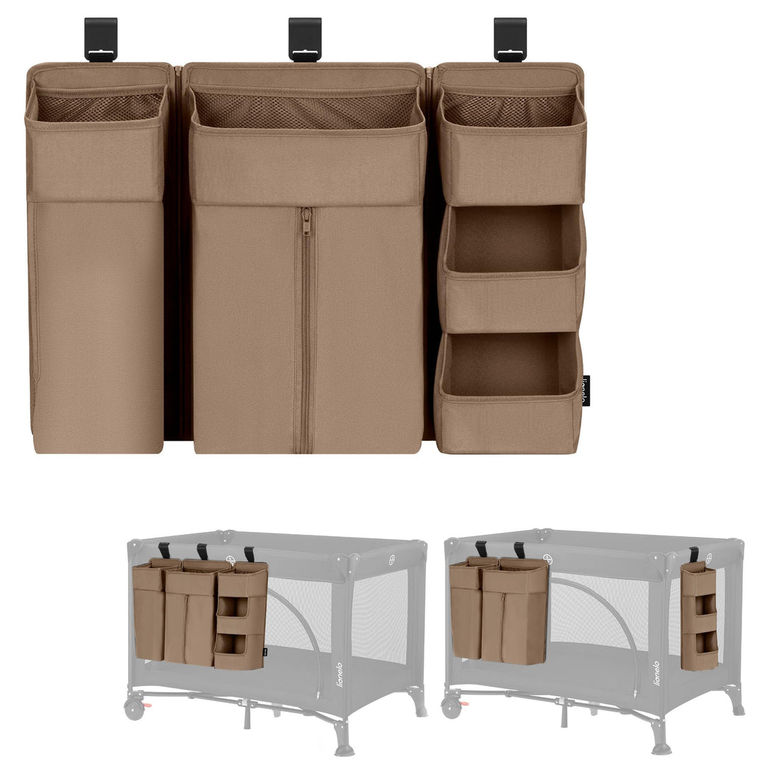 Lionelo Sidepocket Large Kinderbett-Organizer, Hängender Bett-Organizer, Wickeltisch, Windeln, Babyt