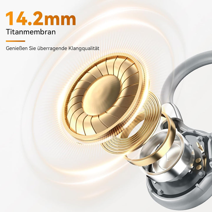 OHAYO Open Ear Kopfhörer Bluetooth, Kopfhörer Joggen, Bluetooth 6.0, Wasserdicht nach IPX7, 10h Lauf