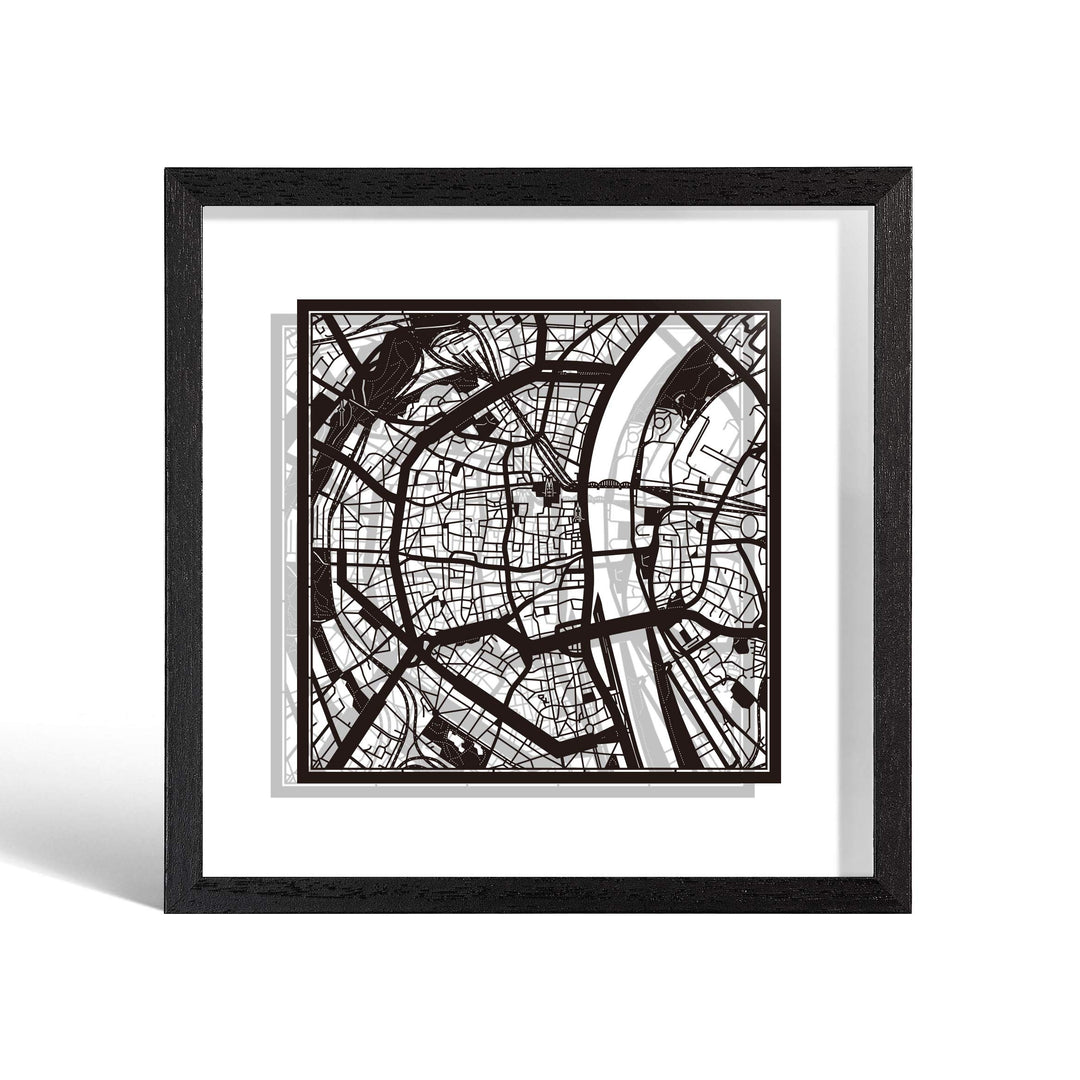 O3 DESIGN STUDIO - Marco de Papel para mapas, 22,8 x 22,8 cm, en Caja de Regalo, Fondo, autocambiant