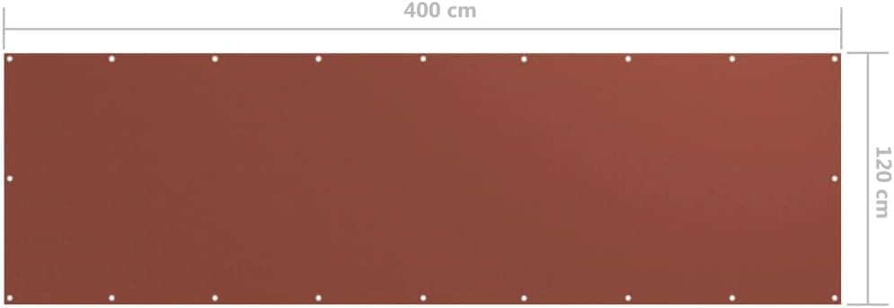 WIFESE Balkon Sichtschutz 120x400 cm mit Ösen und PE Seil Balkonbespannung UV-Schutz Balkonsichtschu