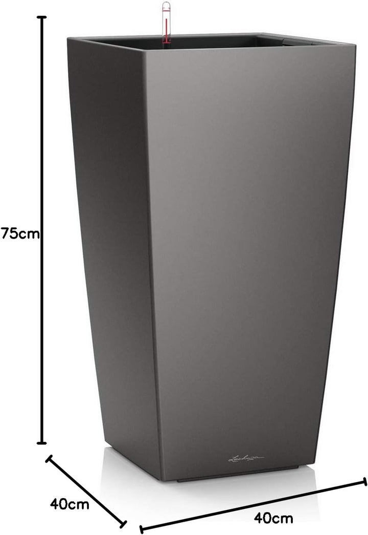 LECHUZA CUBICO Premium 40 anthrazit metallic 18194, 39.5x39.5x75.5 cm 39.5x39.5x75.5 cm Anthrazit Me
