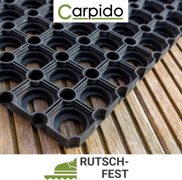 Carpido Fussmatte schwarz Gummimatte - rutschfeste Türmatte 80x120 cm 2er Set - strapazierfähiger Fu