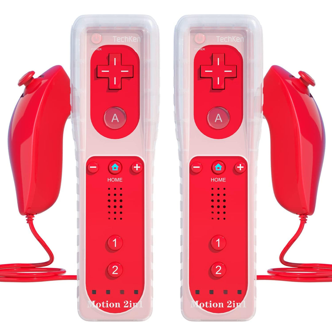 TechKen Controller für Wii mit Motion Plus und Wii Nunchuck Controller Wii Fernbedienung Nunchuk Kon
