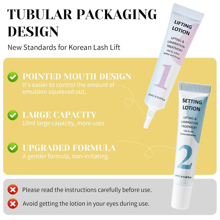 Libeauty Wimpernlifting & Augenbrauenlifting Set mit Farbe Schwarz, Korean Lash Lifting Set, Wimpern