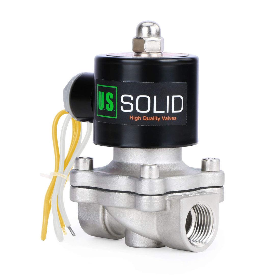 U.S. Solid 3/4" G 220V AC Edelstahl Magnetventil Direktgesteuert für Wasser Luft Gas Öl NC Stainless