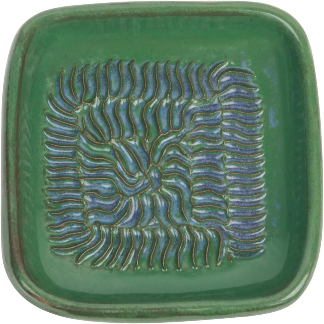Ceramico Reibeteller &amp; Backpinsel mit Naturborsten, Set aus Keramik für Knoblauch, Ingwer, Muskat, H