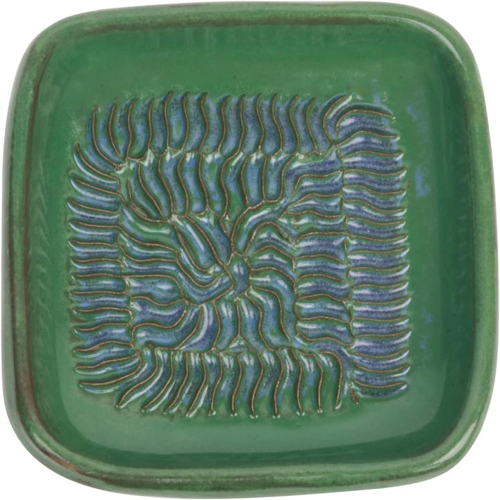 Ceramico Reibeteller &amp; Backpinsel mit Naturborsten, Set aus Keramik für Knoblauch, Ingwer, Muskat, H