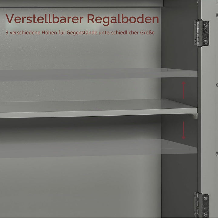 Bath Vida Hoch-& Midischränke fürs Bad, Mitteldichte Holzfaserplatte, Grau, Standard 2-türiger versp