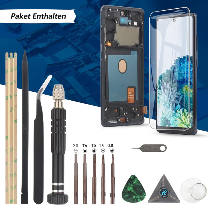 RongZy für Samsung Galaxy S20 FE/S20 FE 5G LCD Bildschirmersatz für Samsung Galaxy S20 FE Touchscree