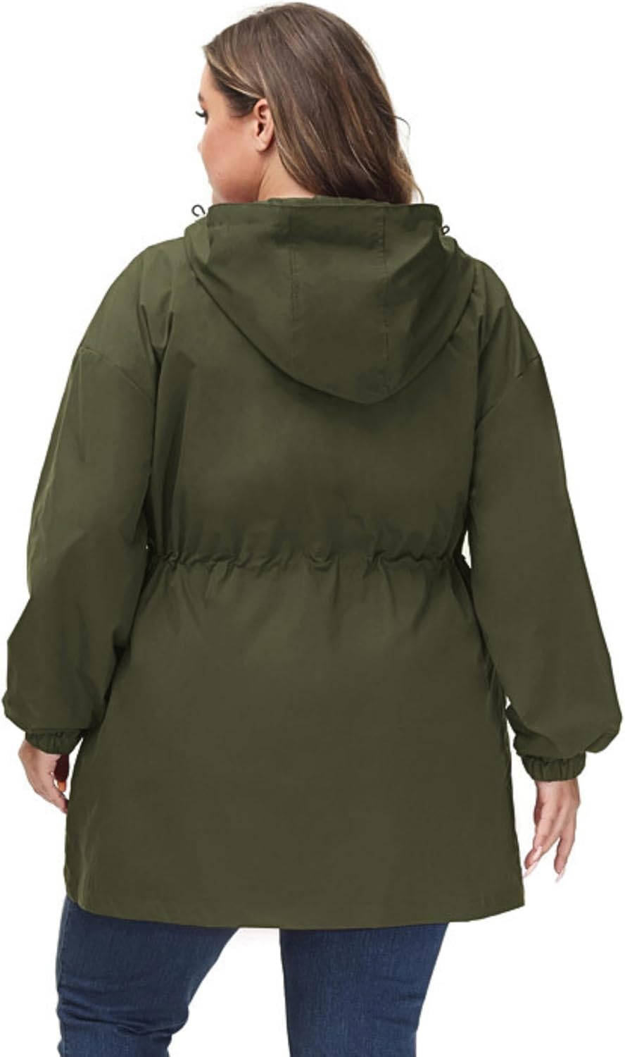 Hanna Nikole Damen Grosse Grösse Regenjacke Leicht Wasserdicht Regenmantel mit Kapuze Windbreaker Sp