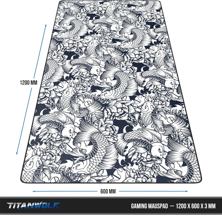 Titanwolf XXXL Übergrösse Mauspad 1200x600mm, Gaming Mousepad Gross,120x60 cm Tischunterlage Large S
