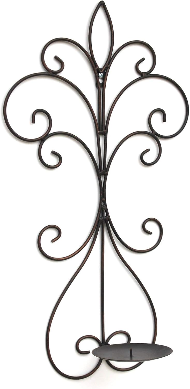 DanDiBo Wandkerzenhalter Metall Antik Schwarz 12107 Kerzenhalter Wand 58cm Schmiedeeisen Kerzenleuch