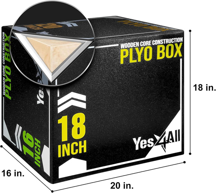 Yes4All 3 in 1 Soft Plyo Box mit Holzkern, Sprungbox, Plyometric Box Plattform für Sprungtraining, H