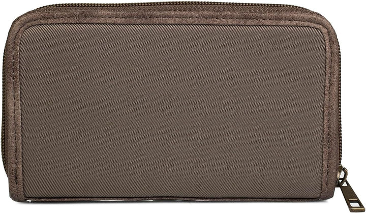 Lois - Brieftasche für Frauen bestickte mit Kartenhalter mit Mandala-Motiven. Canvas und PU-Leder fü