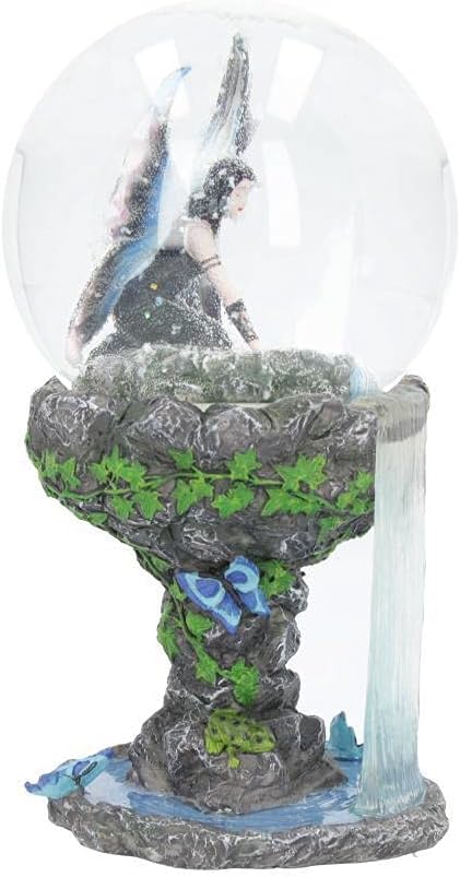 Nemesis Now Immortal Flight Anne Stokes Fairy Schneekugel 10 cm, Kunstharz, Grau/Weiss