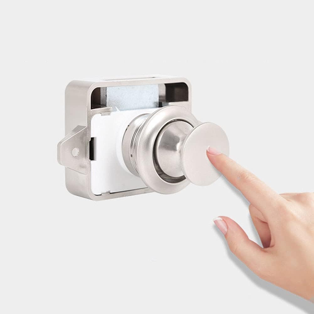 Faderr Druckknopf-Schlösser, 5 Stück, Druckknopf-Verriegelung für Schublade, Schlüsselloses Türschlo