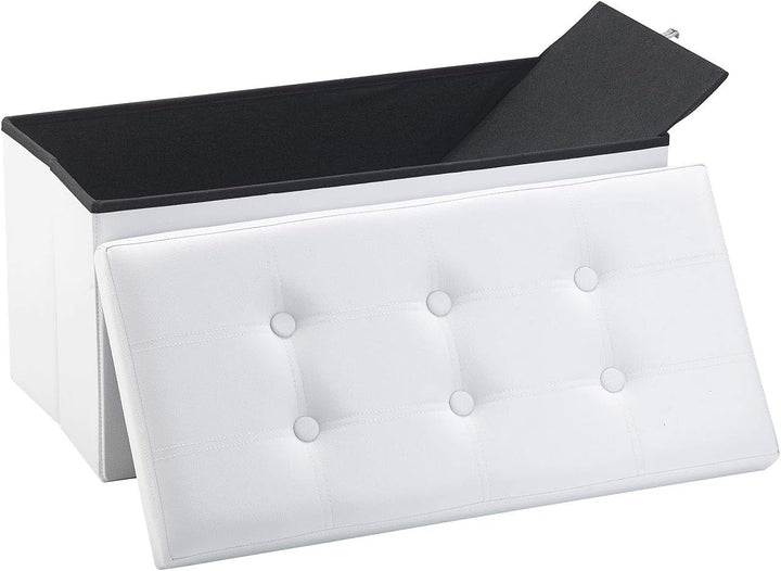 infactory Faltbox und Hocker: 2er-Set Faltbare 2in1-Sitzbänke und -truhen, 80 l, bis 300 kg, weiss (