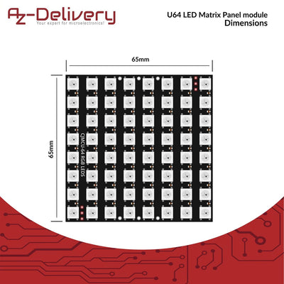 AZDelivery 5 x U 64 LED Matrix Panel CJMCU-8x8 Modul kompatibel mit Arduino und Raspberry Pi inklusi