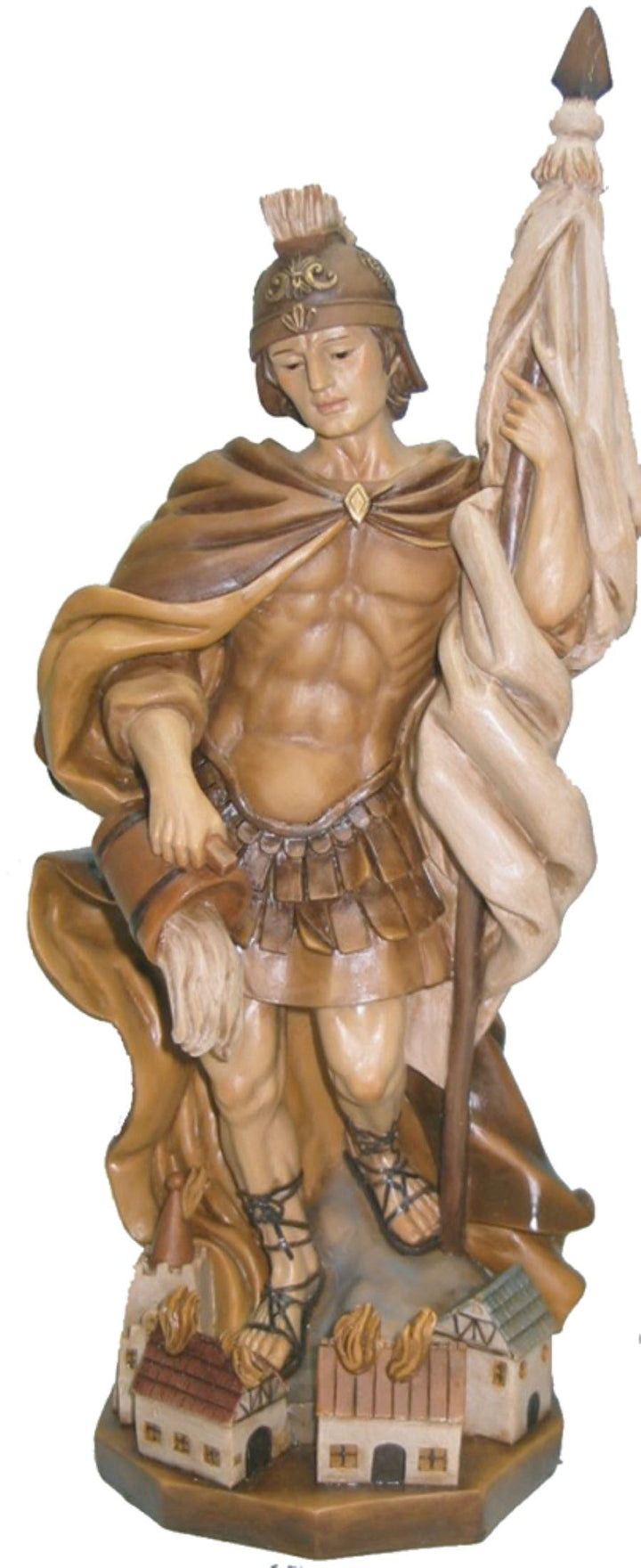 FADEDA Hlg. Florian, gebeizt/Höhe:28 cm/handbemalt/detailgetreue Krippen Figuren - Weihnachten Tisch
