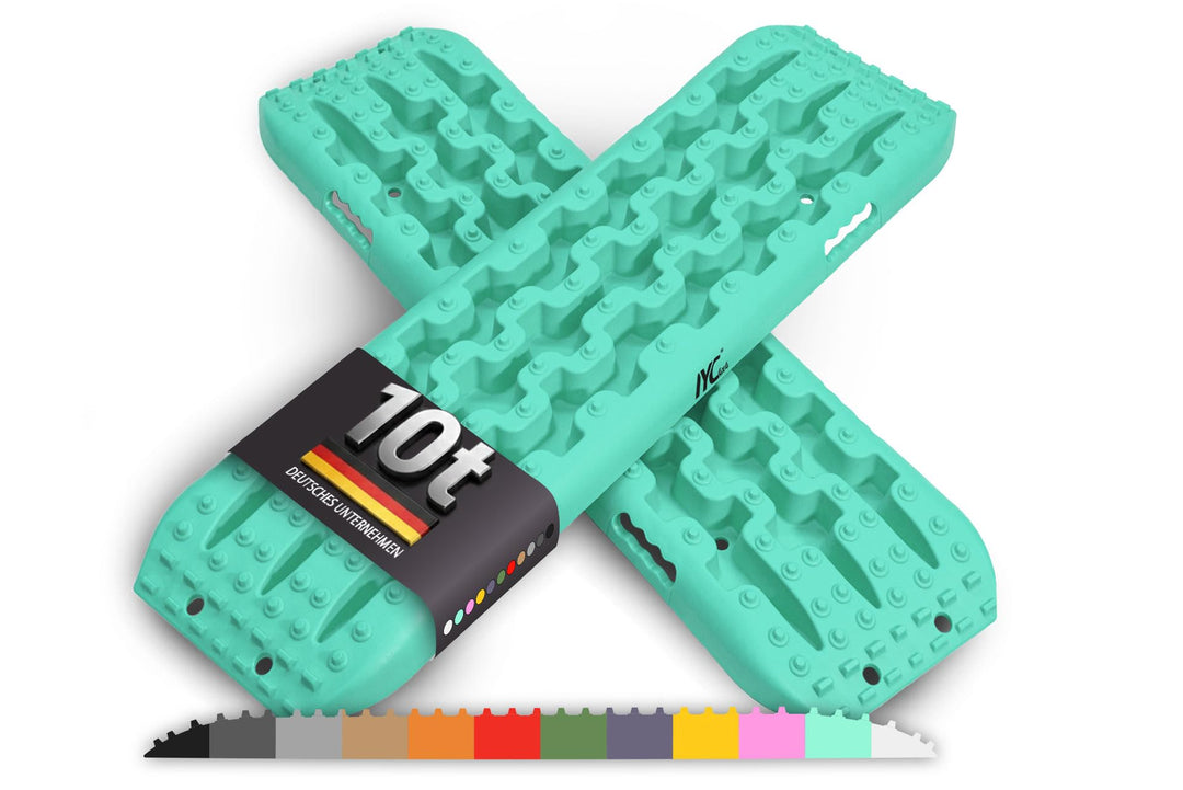 IYC4x4 Sandbleche Anfahrhilfe Bergungshilfe Traktionshilfe Reifenleiter Kunststoff (Fresh Mint, 2x S