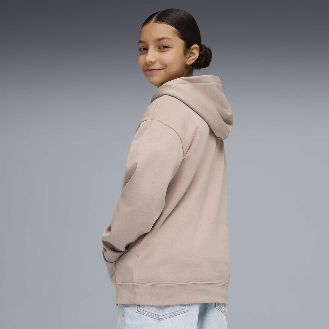 PUMA Mädchen Essentials Fleece Relaxed Hoodie 140 Rose Latte Beige, 140 Rose Latte Beige