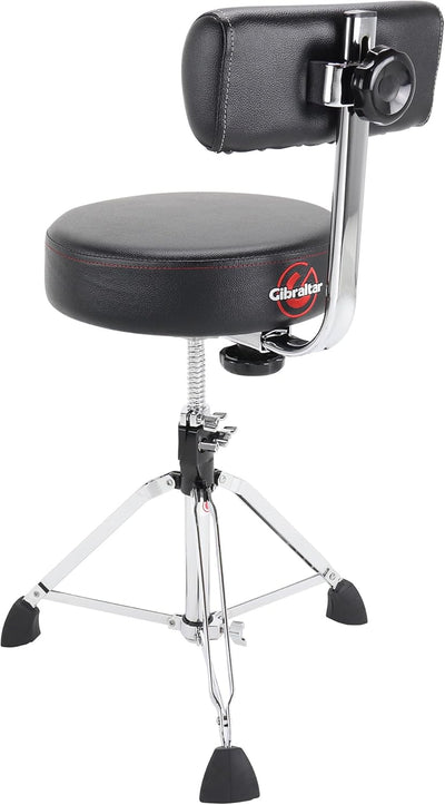 Gibraltar Schlagzeughocker, Drumhocker 9000 Series Round mit Backrest, 9608RB (Durchmesser: 35cm, Vi