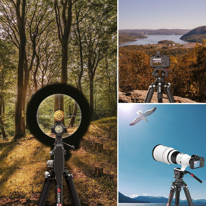 EVUMO Stativ-Carbon 165cm, 10x Fiber Kohlefaser-Stativ-Gross-Stativ-Kamera-mit-Magnetische Winkelver