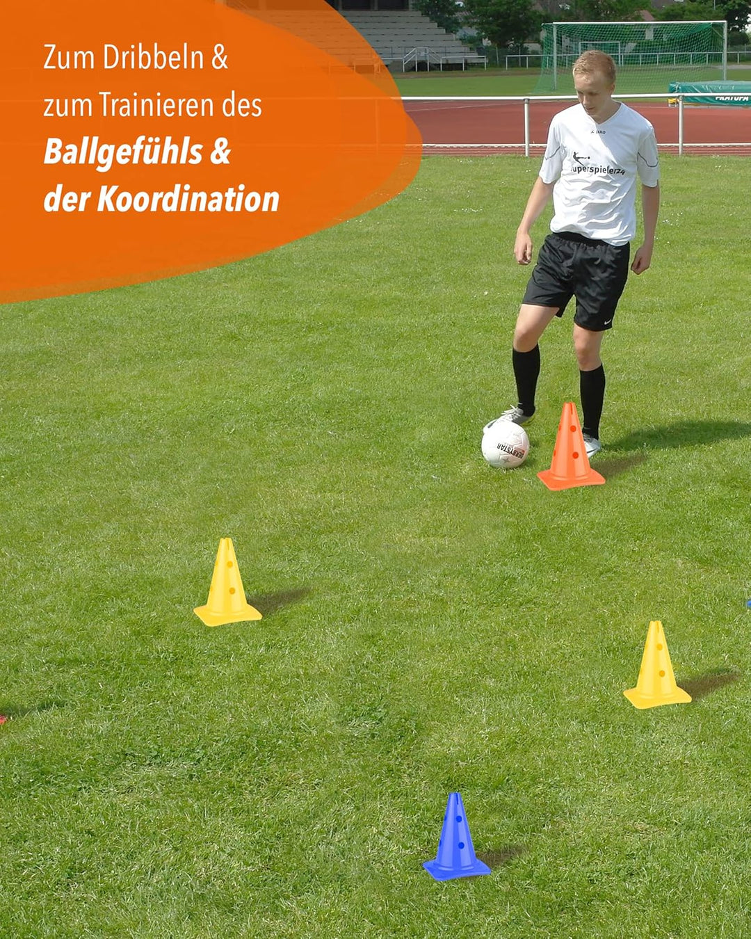 Kombi Kegel 30 – 4er Set – für den Aufbau von Hürden- oder Slalom-Parcours für Agility-Training – Sp