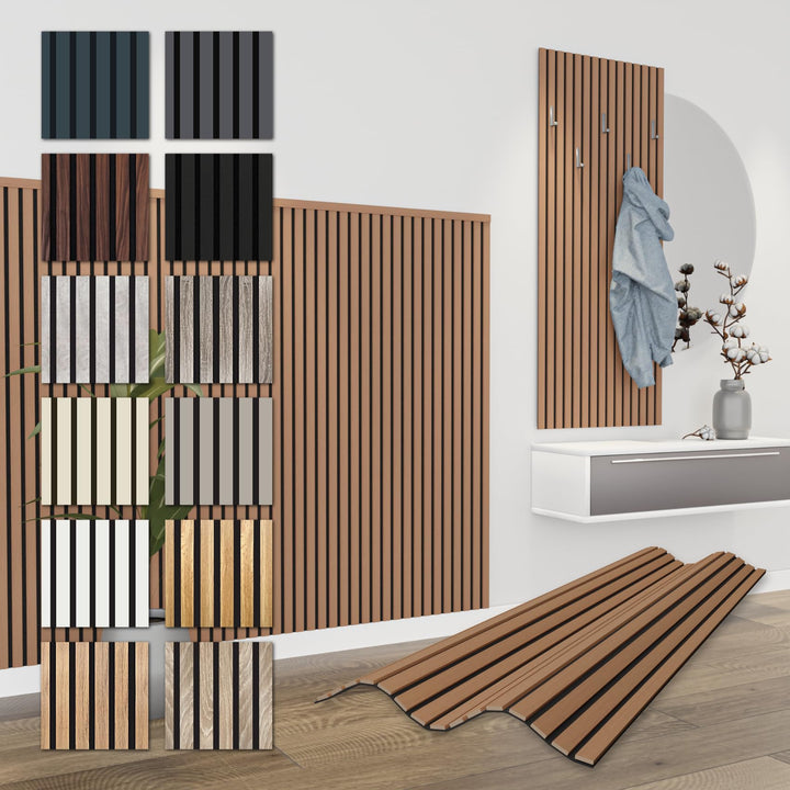 HEXIM Akustikpaneele 8 Stück 138,5x60cm Holz Comfort - flexible Holzpaneele Platten Lamellenwand Hol