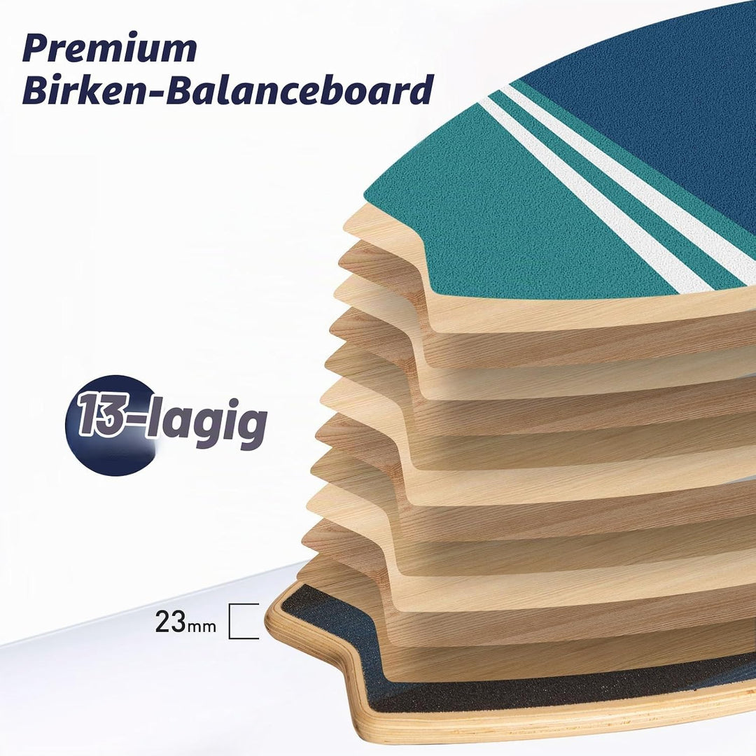 Leogreen Balance Board aus Holz in Surfboard, 7-in-1 Surfin Balanceboards Erwachsene Gleichgewichtst