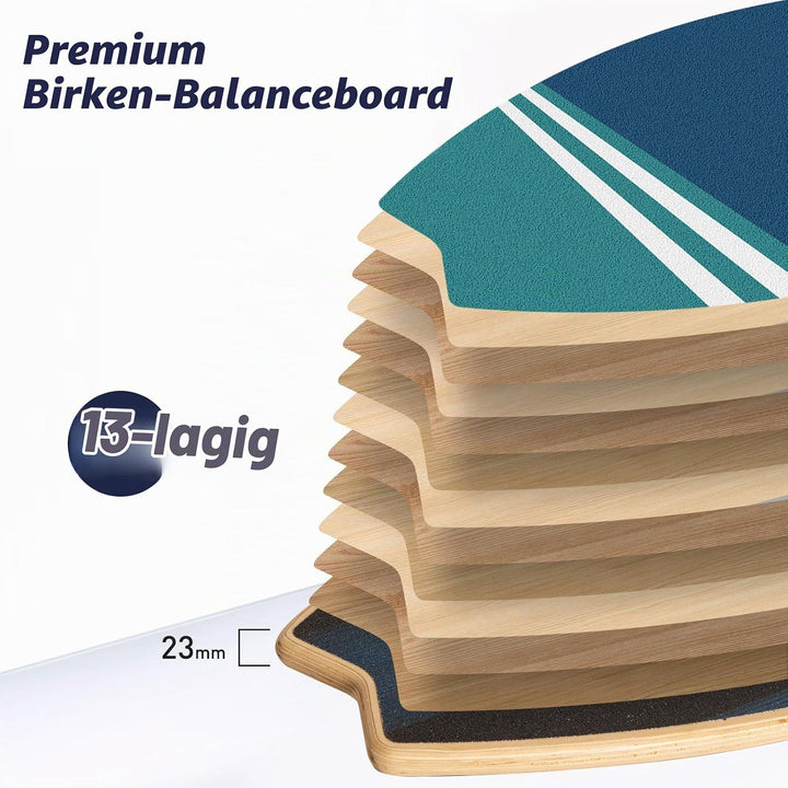 Leogreen Balance Board aus Holz in Surfboard, 7-in-1 Surfin Balanceboards Erwachsene Gleichgewichtst