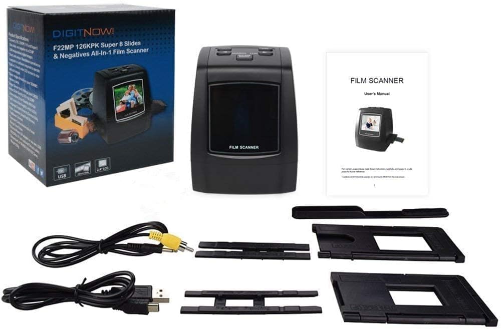 DIGITNOW! Film-Scanner Diascanner Tragbarer hochauflösender 22MP All-In-1-Film- und Diascanner für S